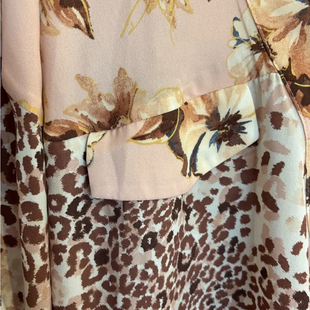 Cato Plus Size Floral Animal print blouse 3/4 sleeve - Picture 4 of 8